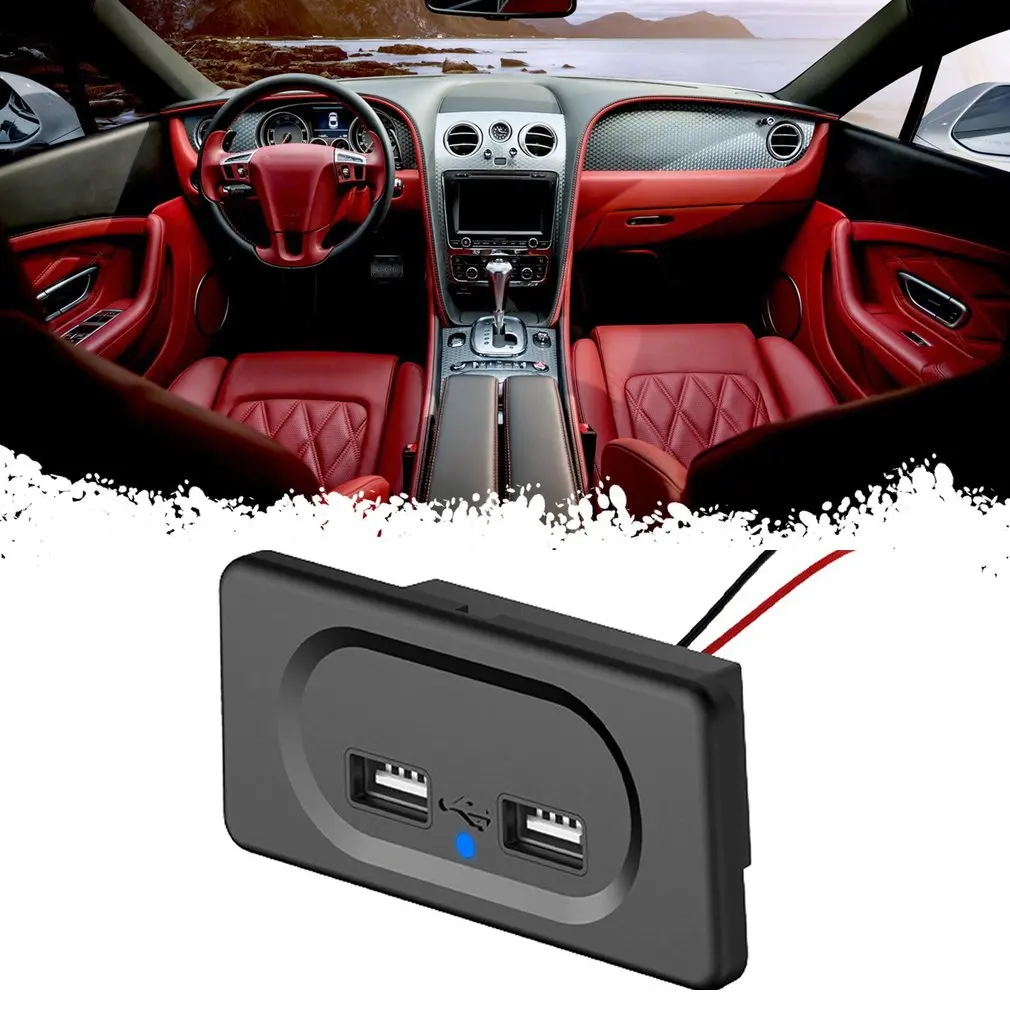 

Автомобильное зарядное устройство с двумя USB-портами, а, а, 12 В, 24 В