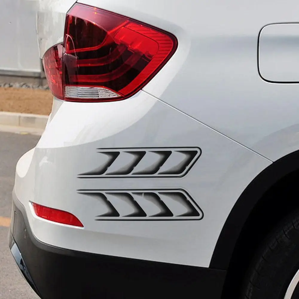 

2 шт./компл. 3D наклейка на автомобиль «Акула» s и наклейки, автомобильная наклейка на вентиляционное отверстие, воздушный поток, крыло, Декор, ...