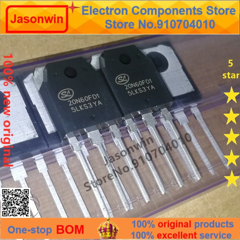 ТРАНЗИСТОР 100% nuevo 50 unids/lote оригинальный транзистор MOSFET IGBT SGT20N60FD1PN 20A600V 20N60FD1 TO