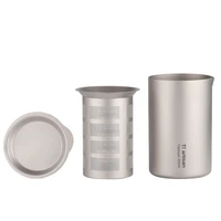 ti artisan 350ml titanium double layer anti scalding tea cup with filter cover tea mug tea maker tea mesh infuser with strainer