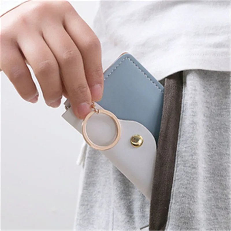 Портативный мини кошелек для карт женский модный универсальный монет брелок