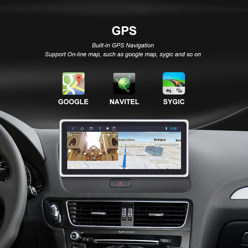 Автомобильный DVD gps плеер для Audi Q5 2009- Android 7,1 2Din автомобильный мультимедийный навигатор Авто Радио 2 ГБ+ 32 ГБ 10,25 ''ips экран