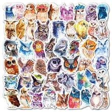 50Pcs Owl Stickers Pack Waterproof Cute Animal Vinyl Stickers For Laptop Luggage Mobile Phone Skateboard Bicycle Book Guitar
