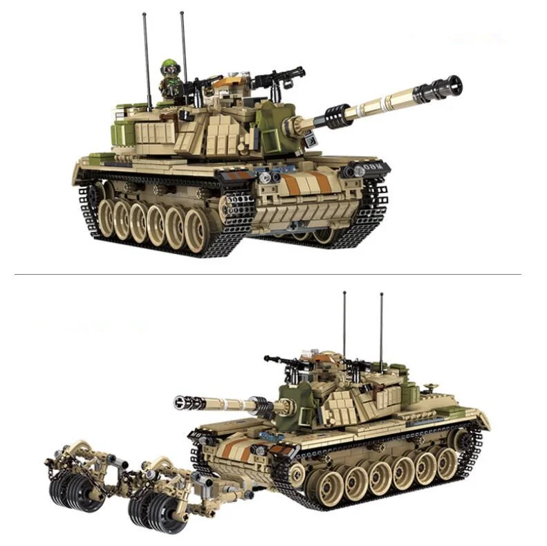 

New 632004 Military Series The M60 Patton Main Battle Tank Model Building Blocks Set Classic Armored Weapons Toys