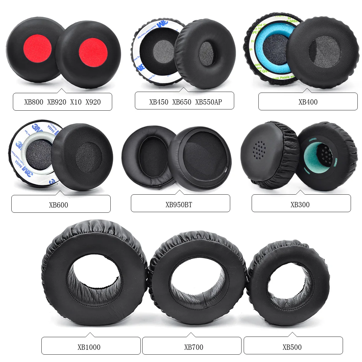 Сменные амбушюры для SNOY XB300 XB400 XB500 XB600 XB700 протеиновые кожаные Подушка Sony XB1000 XB800