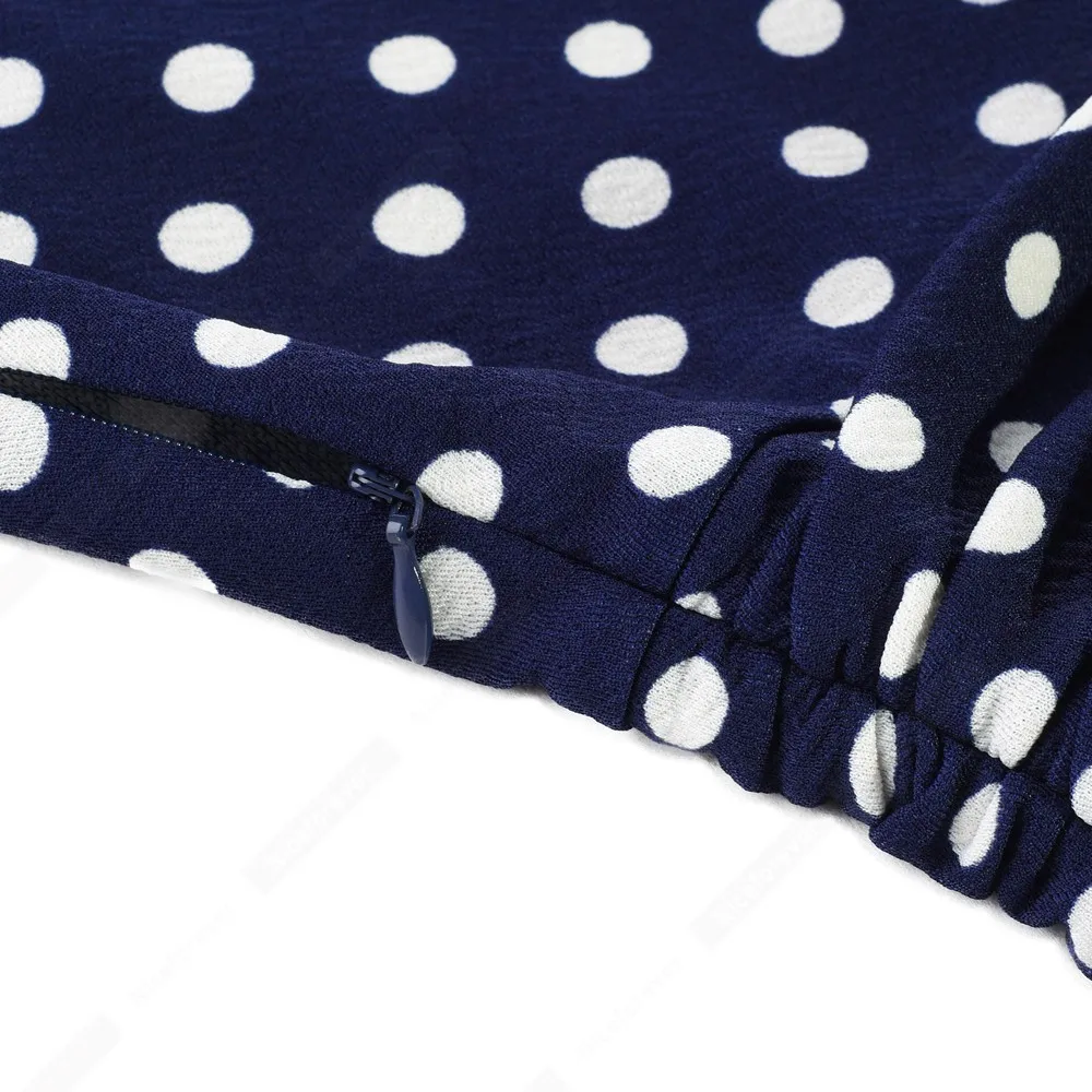 Женское платье с бантом в горошек повседневное Элегантное летнее ТРАПЕЦИЕВИДНОЕ