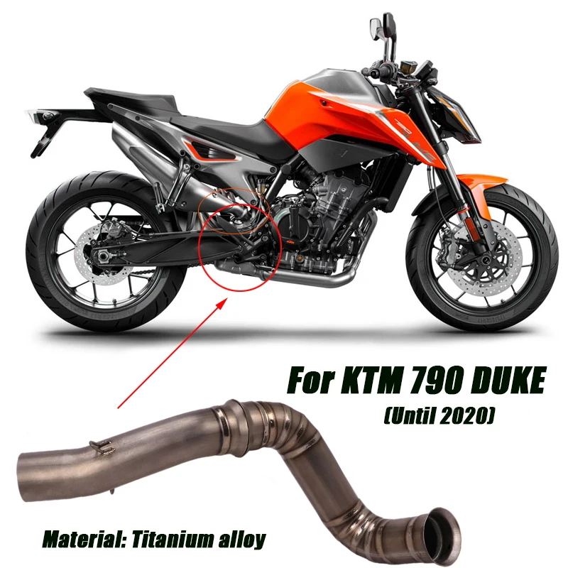 For KTM 790 Duke Until 2020 Delete Cat Middle Link Pipe Motorcycle Exhaust Connecting Tubes Titanium alloy System