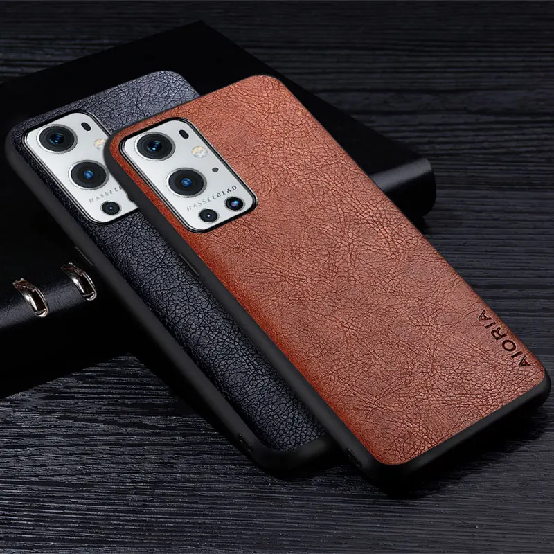 

Кожаный чехол для Oneplus 9 Pro, роскошный защитный чехол из ТПУ/ПУ для oneplus 9R 9 pro в деловом ретро-стиле с узором Личи, чехол для телефона