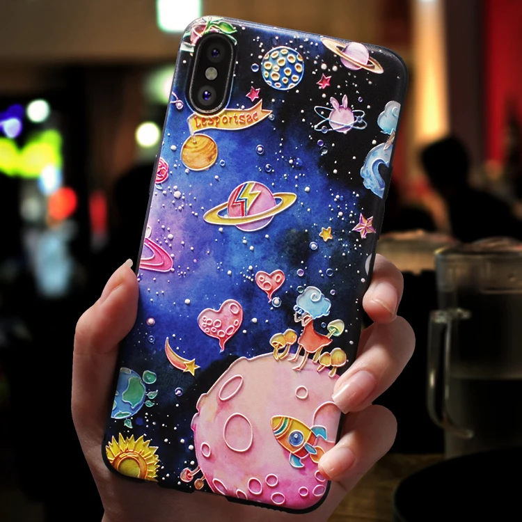 mogunv Розовый чехол с 3D-принтом для iPhone XR 6 6S 7 8 Plus 5 5S 11 Pro для iPhone XS Max чехол для iPhone X Черный Мягкий чехол из ТПУ - Цвет: mogunv