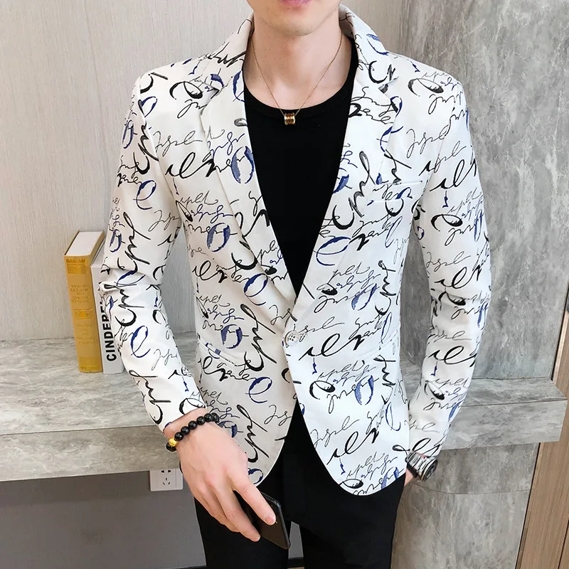 

Spring boys' Blazer fashion letter printing handsome slim young Korean suit fashion brand