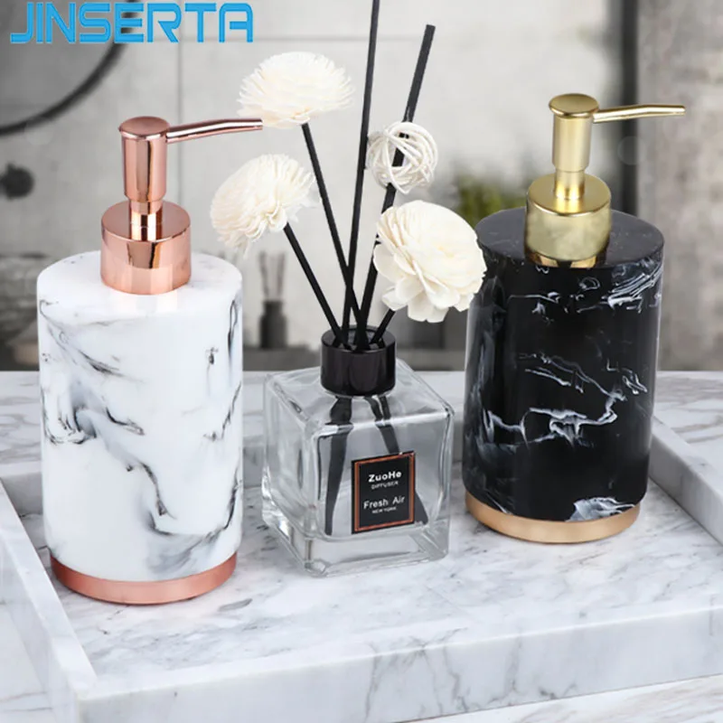 JINSERTA мраморный дозатор мыла бутылка с прессом Роскошная золотая для дома