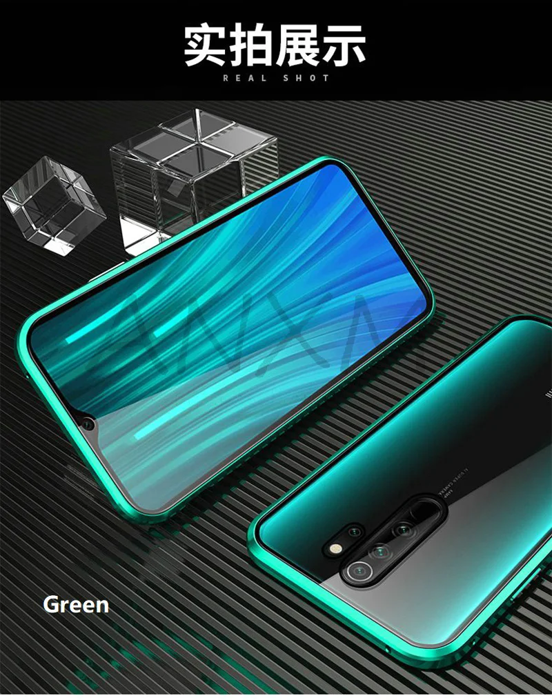 Металлический магнитный чехол для Xiaomi Redmi Note 7 8 K20 Pro закаленное стекло магнитные чехлы Чехол для Xiaomi Mi 9 SE 9T Pro A3 lite чехол