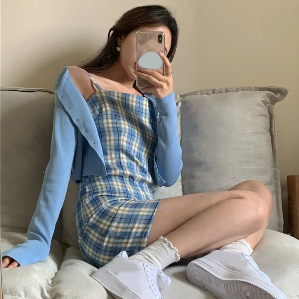 

2021 Women Summer Dresses Boho Sundress Fashion Lattice Print Slim Sexy Dress Sleeveless Strap Dress Mini Dresses