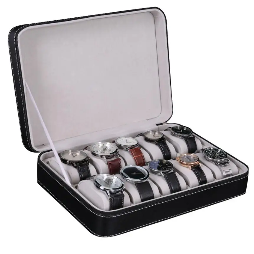 Портативный дорожный органайзер для часов на молнии из искусственной кожи |
