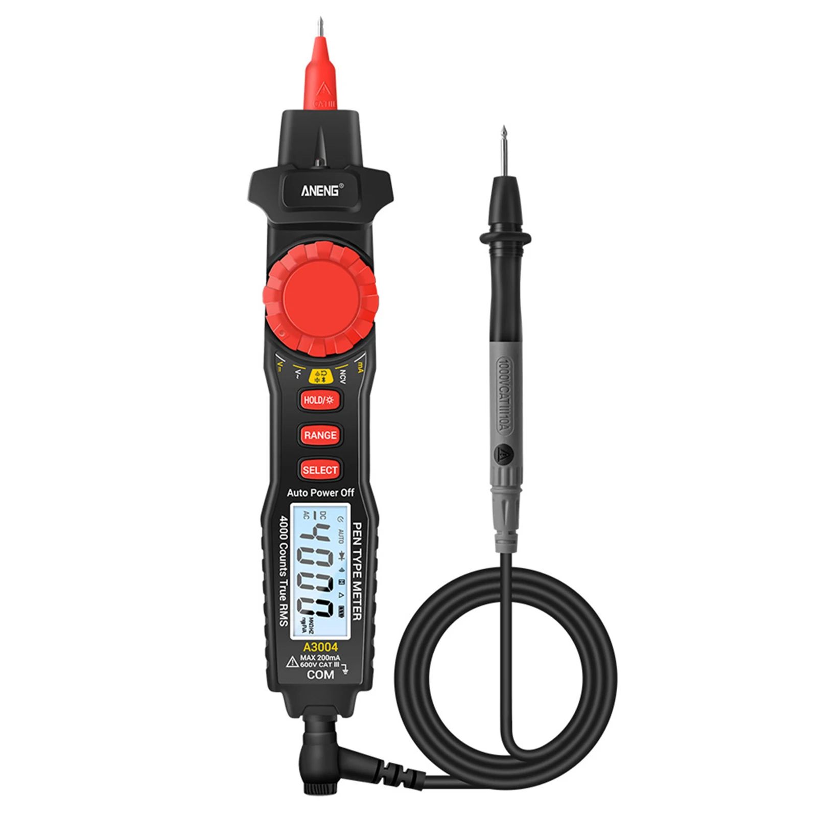 

A3004 Digital Pen Multimeter Auto Range NCV AC/DC Voltmeter Ammeter Ohmmeter Resistance Meter with Capacitance Diode Test LCD