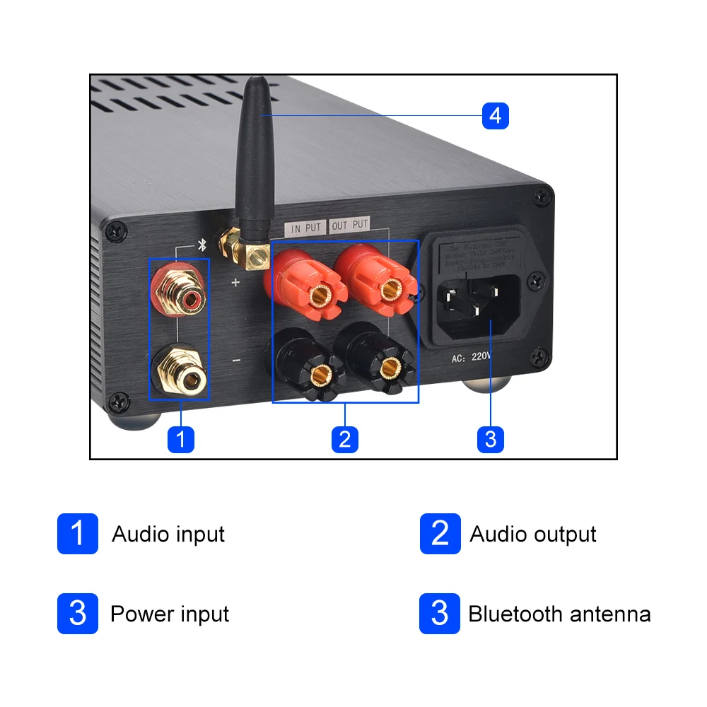 Стерео усилитель мощности BRZHIFI STK4140MK2 Bluetooth 5 0 Hi Fi класса AB 25Wx2 с потенциометром LM1875