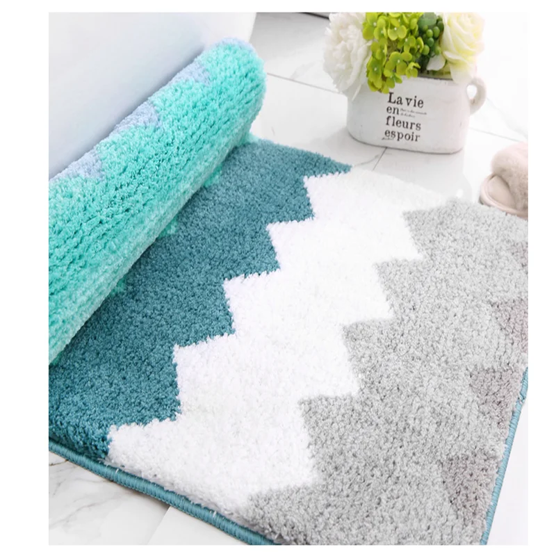 Модный популярный новый флокирующий домашний коврик в полоску для двери удобный