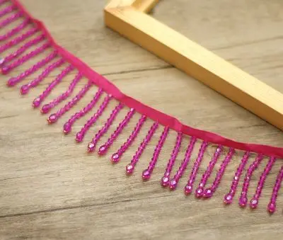 Rose Хрустальный кулон из бисера кружевной отделкой кисточкой DIY сценическая одежда домашний занавес свадебные декоративные аксессуары - Цвет: Rose