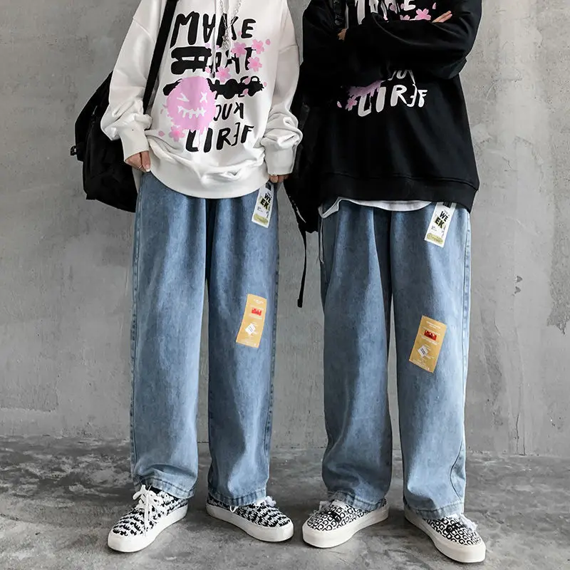 

Herbst Winter Neue Paar Jeans Casual Oversize mner Denim Hosen Grafik Gedruckt Frau Streetwear Fashion Hosen
