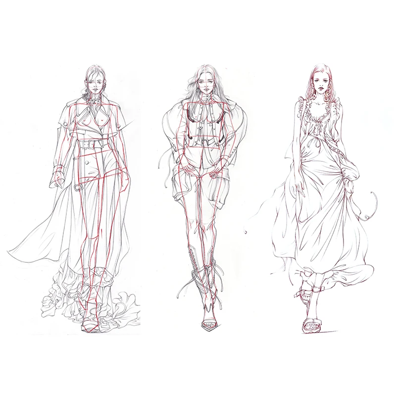 Линейка с ручной росписью изображения одежды набор линейки Модный Рисунок