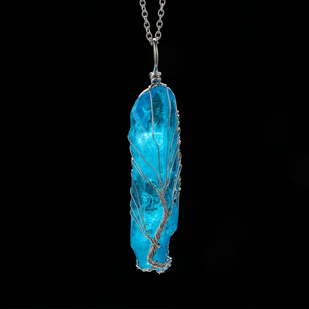 1 шт. трендовая разноцветная цепочка из сплава натуральное ожерелье с камнями