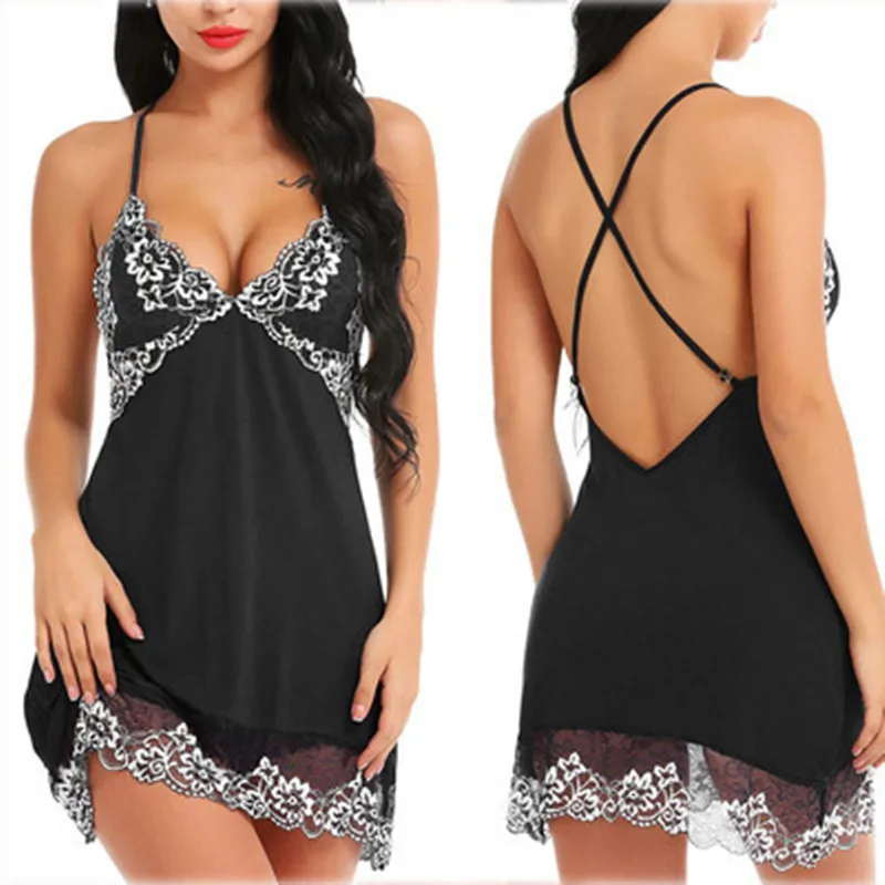 Женское нижнее белье с v образным вырезом и цветочным принтом ночная сорочка