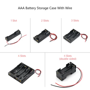Battery Holder Case Storage Box Spring Battery Holder With Wire Lead Back By Back Plastic Battery Box For 1 2 3 4 AAA Batteries