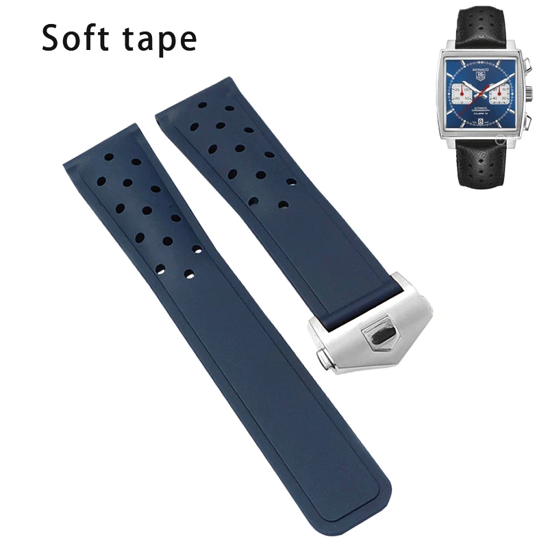 20mm 22mm Rubber Silicone Watch Strap Waterproof Bracelet Watchband for TAG HEUER MONACO Strap CARRERA FORMULA 1 Watchband Acces