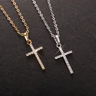 Стразы, ожерелье-чокер с крестом для женщин, ожерелье с кулоном в виде креста с кристаллом Иисуса, готическое ювелирное изделие, подарки в стиле хип-хоп, женское колье