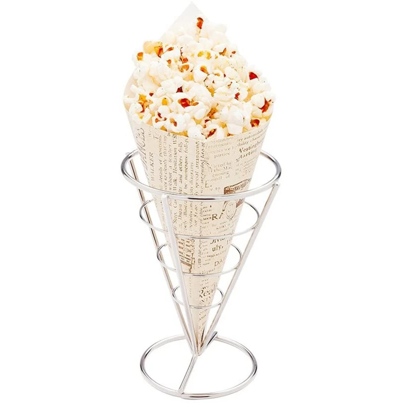 Картофель фри еда подставка держатель чип-конус металлическая проволочная