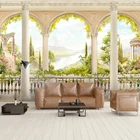 Пользовательские европейские римские колонны любого размера, садовый пейзаж, 3D Настенные обои для гостиной, фоновая стена для телевизора, домашний декор, 3D настенная ткань