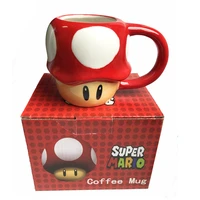 boussac 3d mushroom coffee mug hot movie super mario cartoon expression mugs coffee cups ceramic drinkware for birthday gift