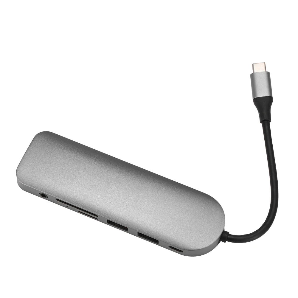 

USB C концентратор 3,0 Тип C 7 в 1 разветвитель адаптер USB сетевой концентратор USB VGA Аудио Адаптер быстрой зарядки док-станция для ноутбука