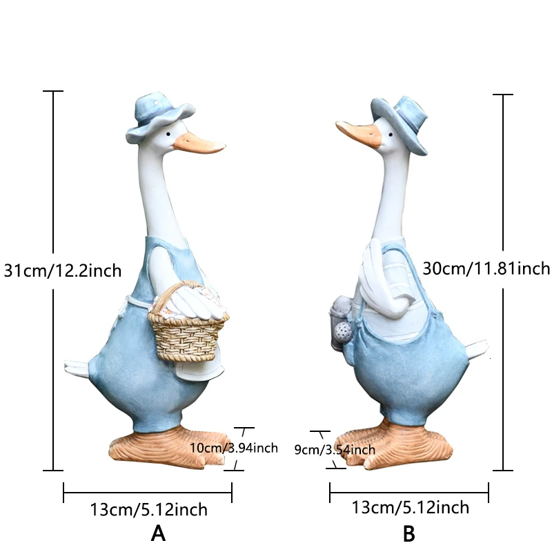 

Nordic Resin Duck Decorations Animal Statue Garden Sculpture Home Decoration Simulation Duck