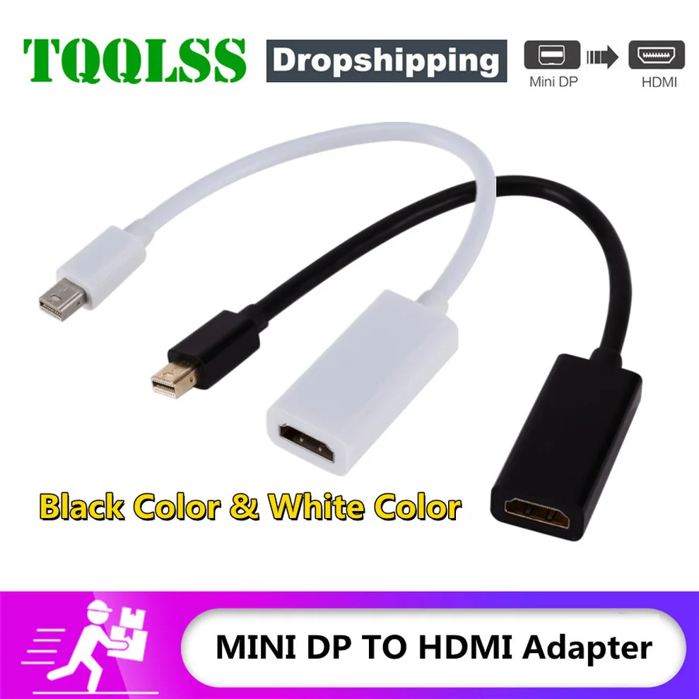 TQQLSS мини-порт дисплея Mini DP штекер-HDMI-совместимый гнездо адаптер конвертер кабель