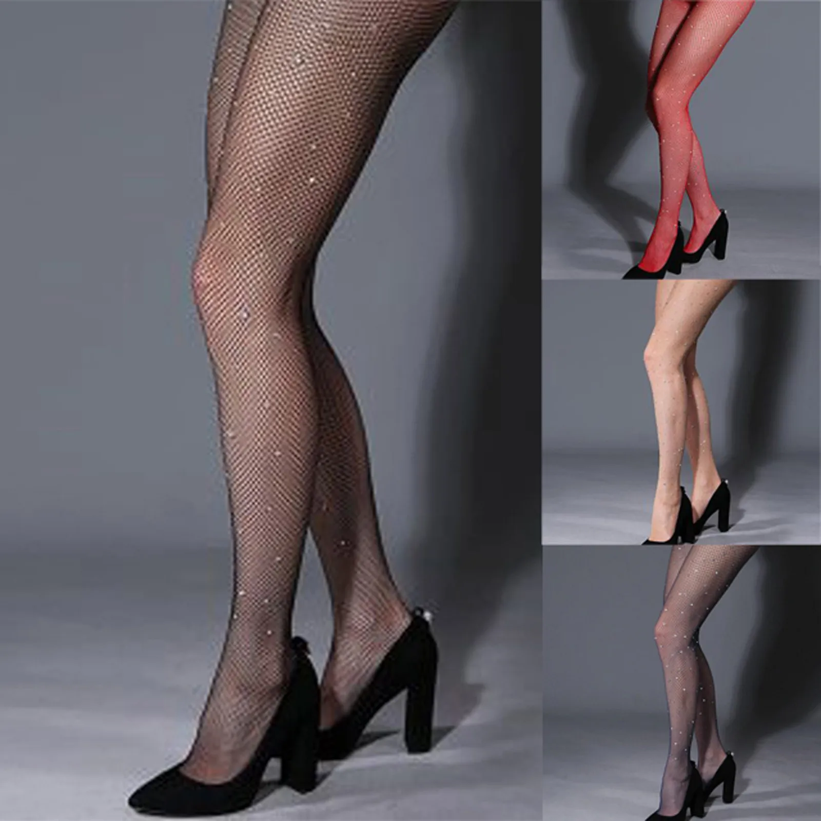

2021 женские сексуальные блестящие чулки со стразами, ажурные сетчатые кружевные колготки, высокие носки до бедра, чулки F