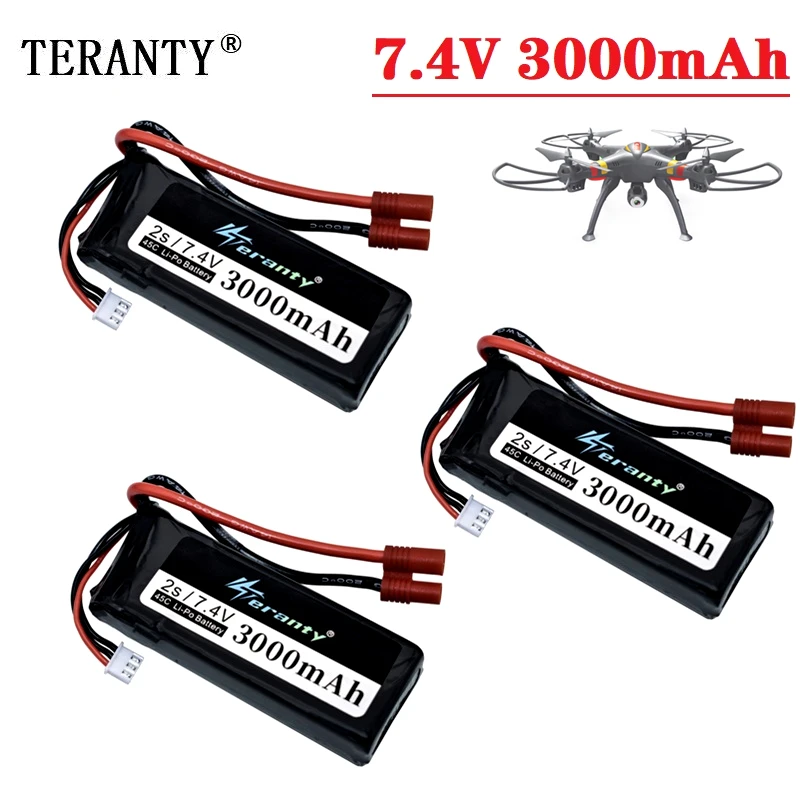 

Upgrade 7.4V 3000mAh Rechargeable Battery For Syma X8W X8C X8G X8HC X8HW X8HG HQ899 T70CW Spare Part 2s 45C 2700mah Lipo Battery