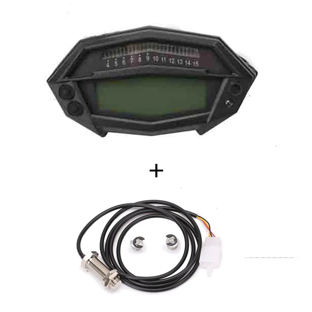 With sensor-A Мотоцикл Тахометр Счетчик часов цифровой спидометр шестерни индикатор Мотоцикл Запчасти Универсальный спидометр - Цвет: With sensor-A
