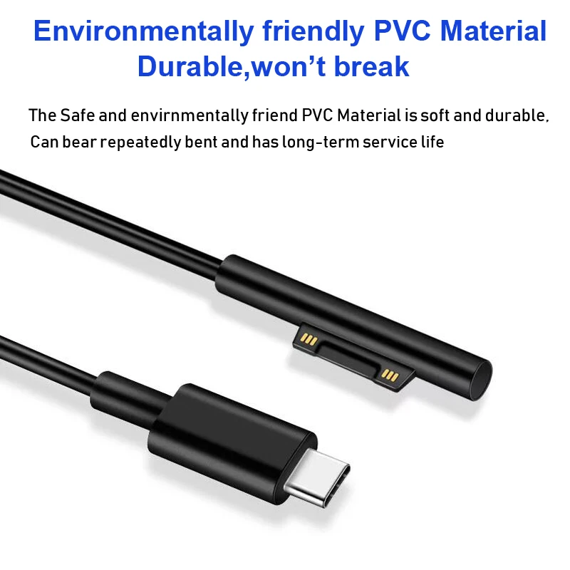Зарядное устройство USB Type-C адаптер для зарядного кабеля шнур Microsoft Surface Pro 6 5 4 3