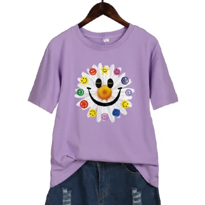

T Shirt Women Ladies lavender Top Tee Shirt Summer Clothing
