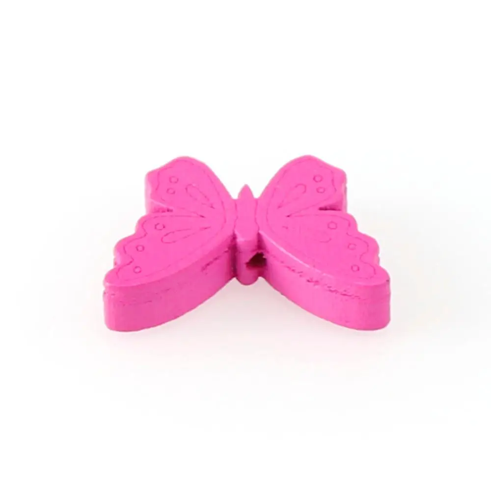 

Cute Cartoon Butterfly 25Pcs Colorful Wooden Beads For Jewelry Making Footprint Mixed Color For DIY Pacifier Clips Making