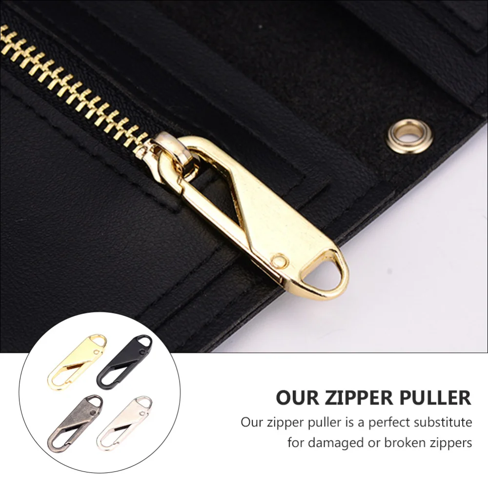 

4Pcs Detachable Zipper Pulls Detachable Zipper Extender Zipper Repair Kit