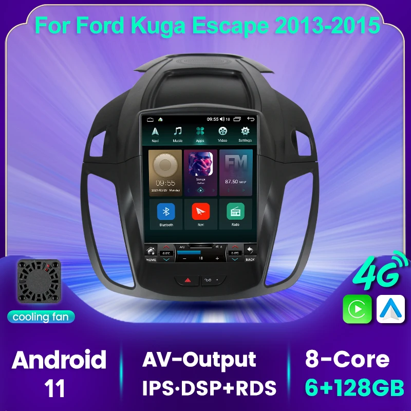 Мультимедийный проигрыватель для автомобиля Ford Kuga Escape 2021 2015 Carplay DSP WIFI IPS 9 7 дюйма