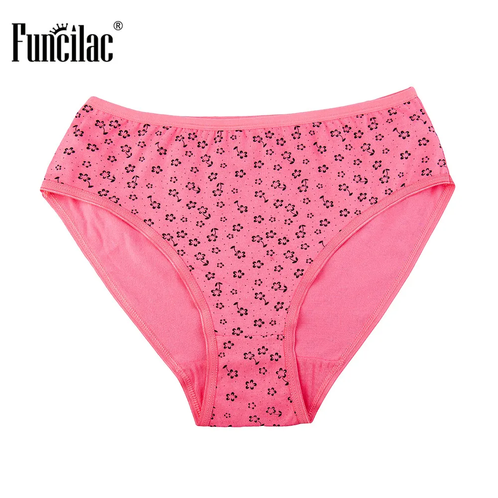 Нижнее белье FUNCILAC женские трусики большого размера с цветочным принтом