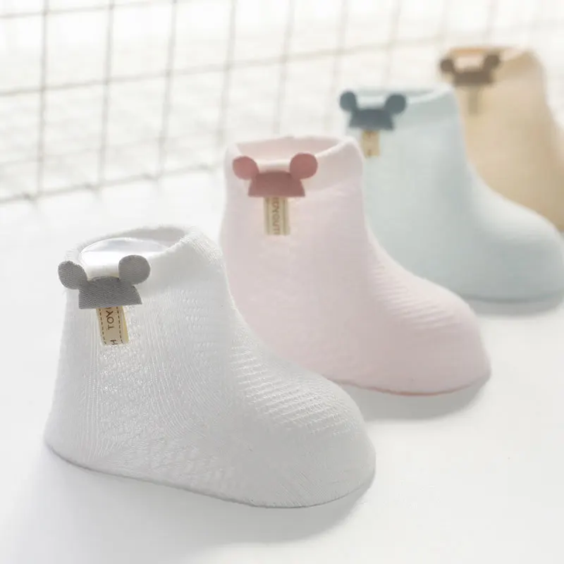 Носки для новорожденных тонкие сетчатые Мультяшные хлопковые носки 3 пары/Лот |