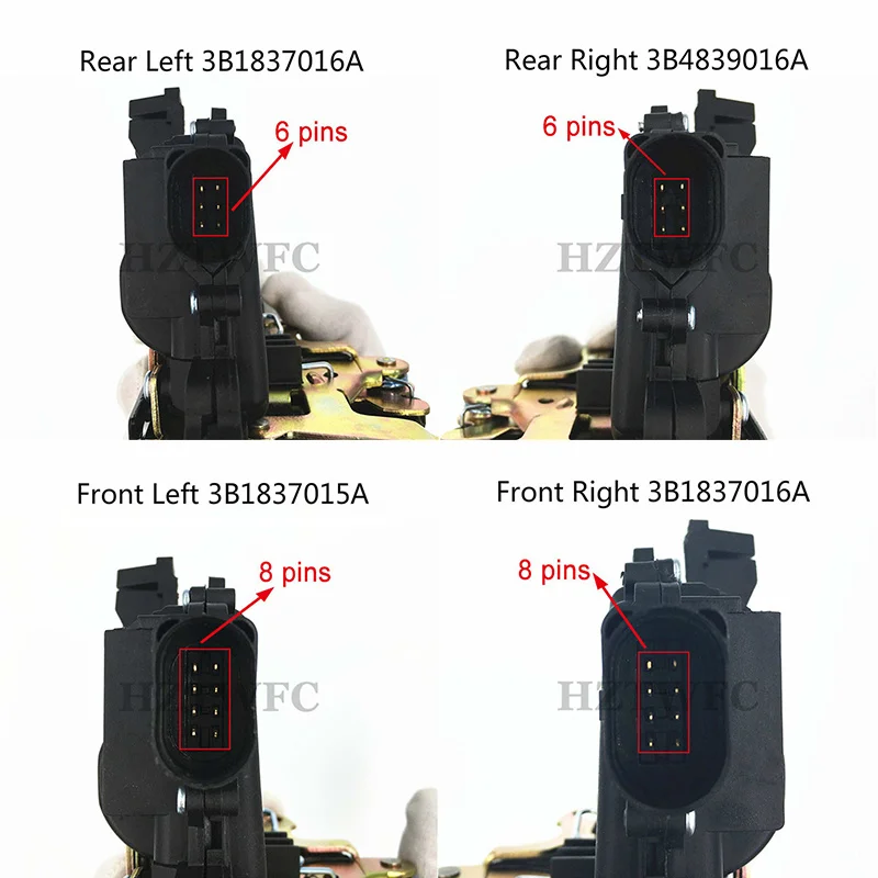 Привод дверного замка 3B1837015A 3B1837016A 3B4839015A 3B4839016A для VW Passat B5 Golf Jetta MK4 Beetle передний