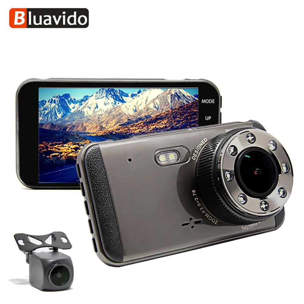 Bluavido 4 дюйма Автомобильный видеорегистратор ADAS Full HD 1080 P WDR с функцией ночного