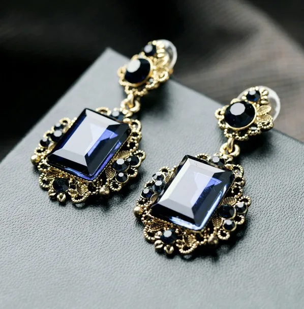 Геометрические Квадратные блестящие висячие серьги с кристаллами эффектные для