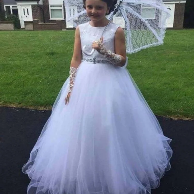 Свадебные Платья с цветочным узором для девочек ТРАПЕЦИЕВИДНОЕ праздничное