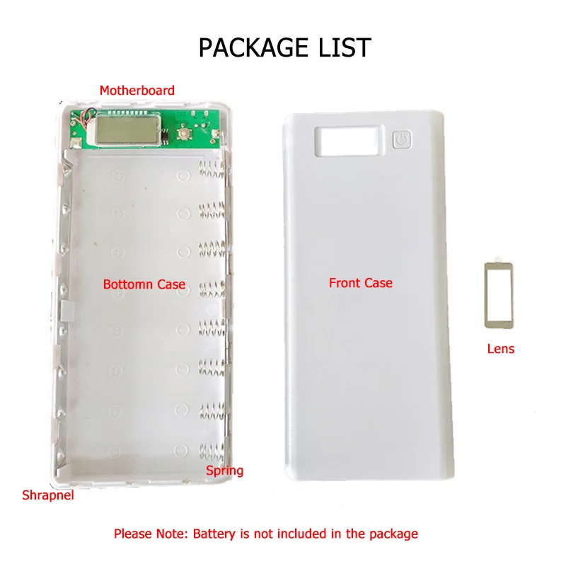 5V 2.1A Dual USB 8*18650 Power Bank контейнер под элемент питания Мобильный телефон зарядное